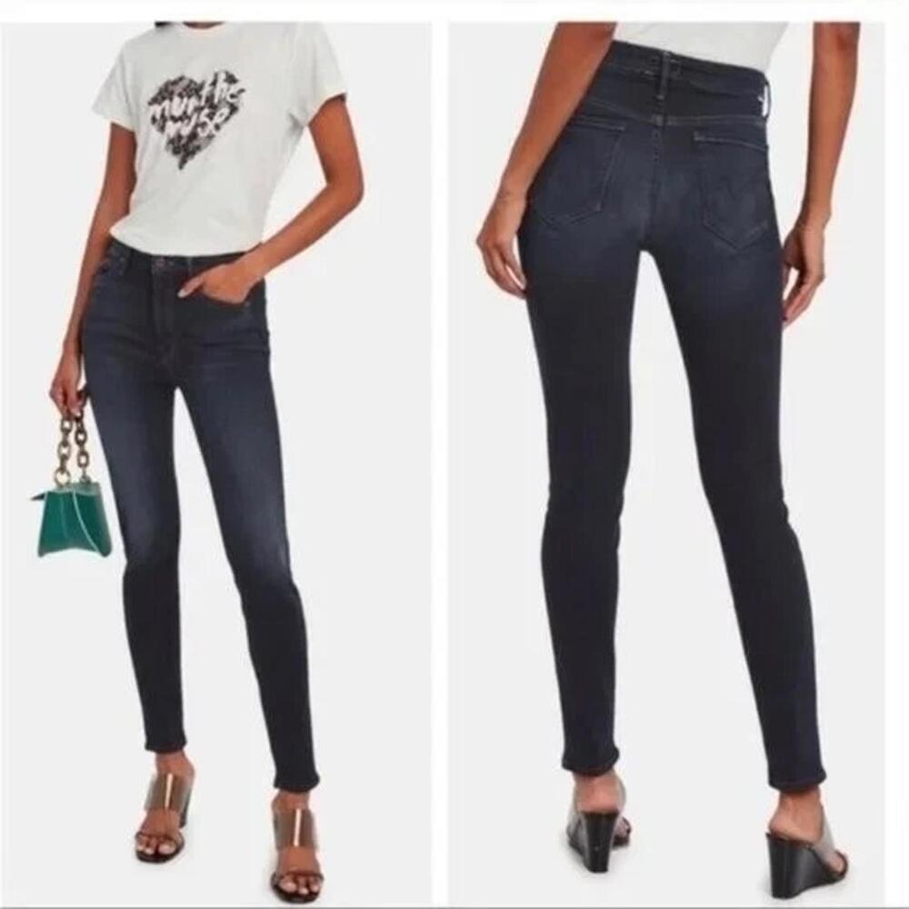 Mother Looker HIgh Waist Washed Coffee Tea or Me Dark Skinny Jeans Wms sz 27